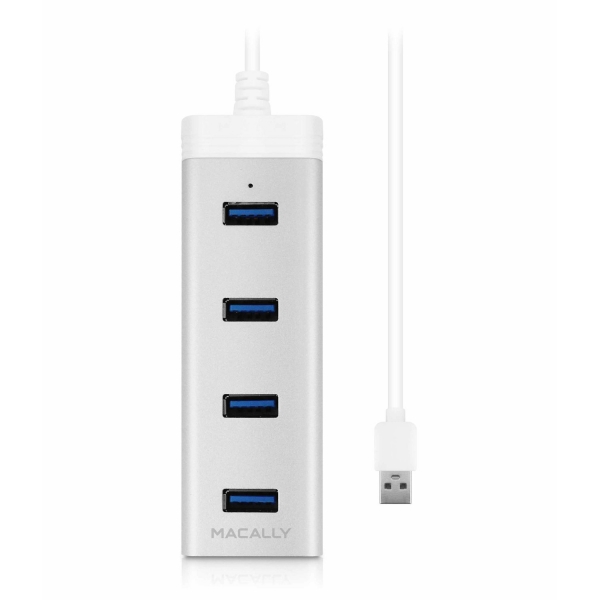 Macally U3HUBA Aluminium USB 3.0-Hub mit 4 Anschlüssen