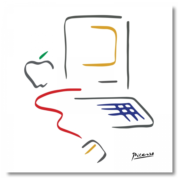 Macintosh Markenlogo "Picasso", Leinwand, 50 x 50 cm
