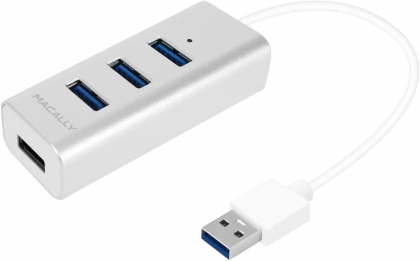 Macally U3HUBA Aluminium USB 3.0-Hub mit 4 Anschlüssen